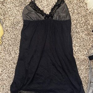 Black Lace Trim Slip night gown